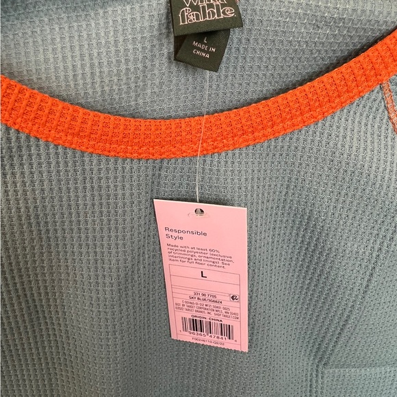 NWT - Wild Fable - Cropped Waffle Knit Henley - Picture 4 of 4